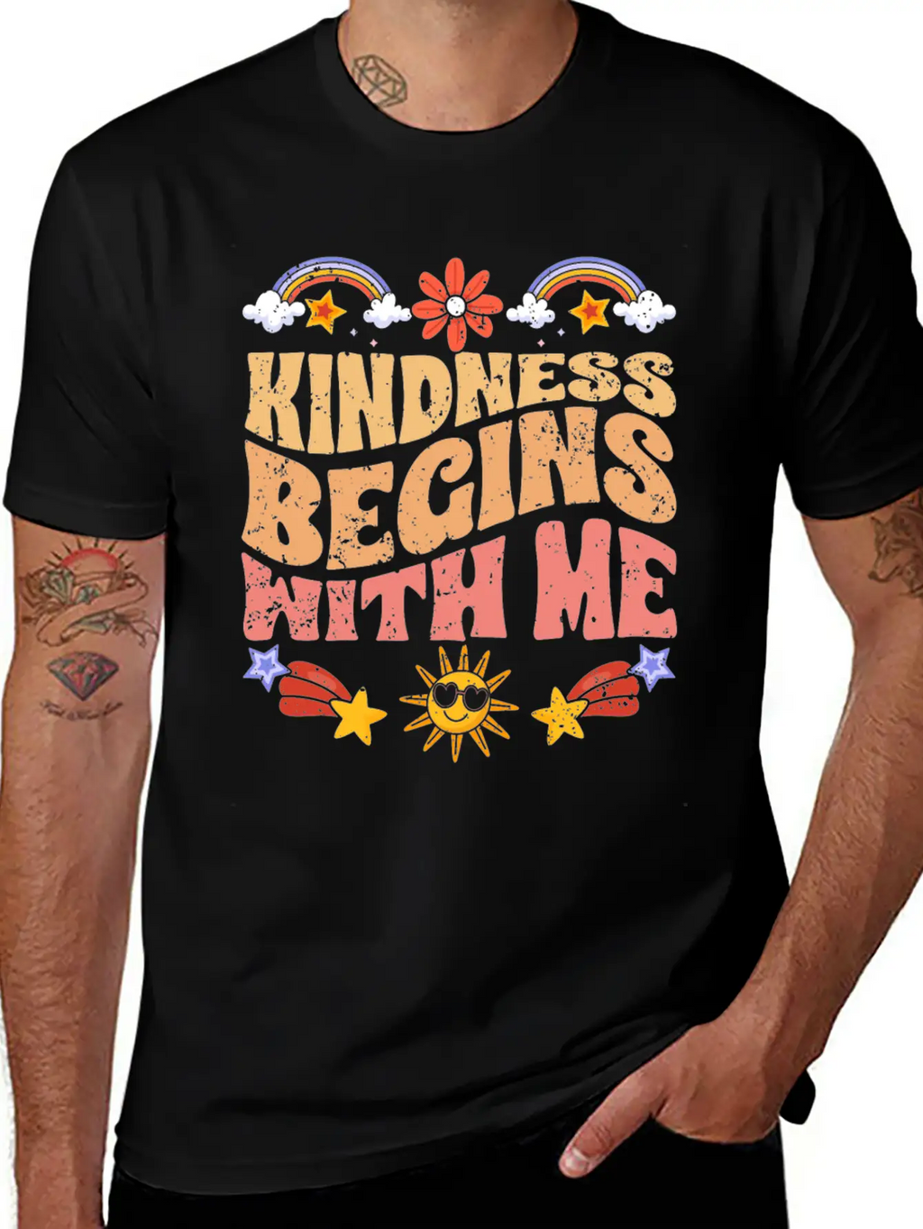 Kindness Begins With Me Motivational Autism Breathable Soft Cotton T-Shirt – Timeless Casual Look