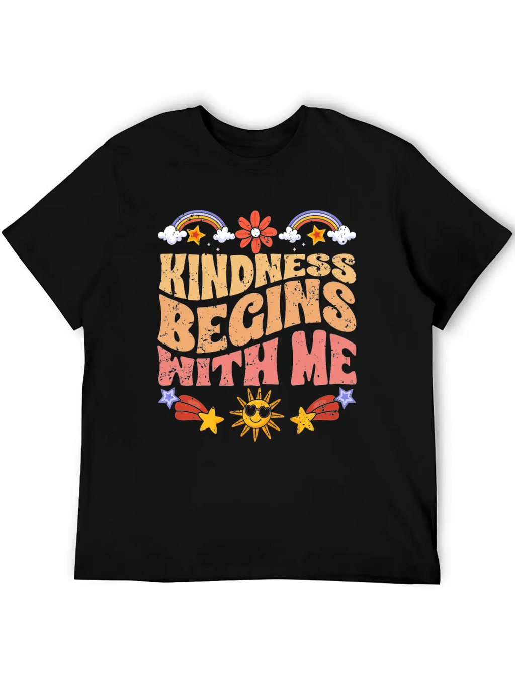 Kindness Begins With Me Motivational Autism Breathable Soft Cotton T-Shirt – Timeless Casual Look