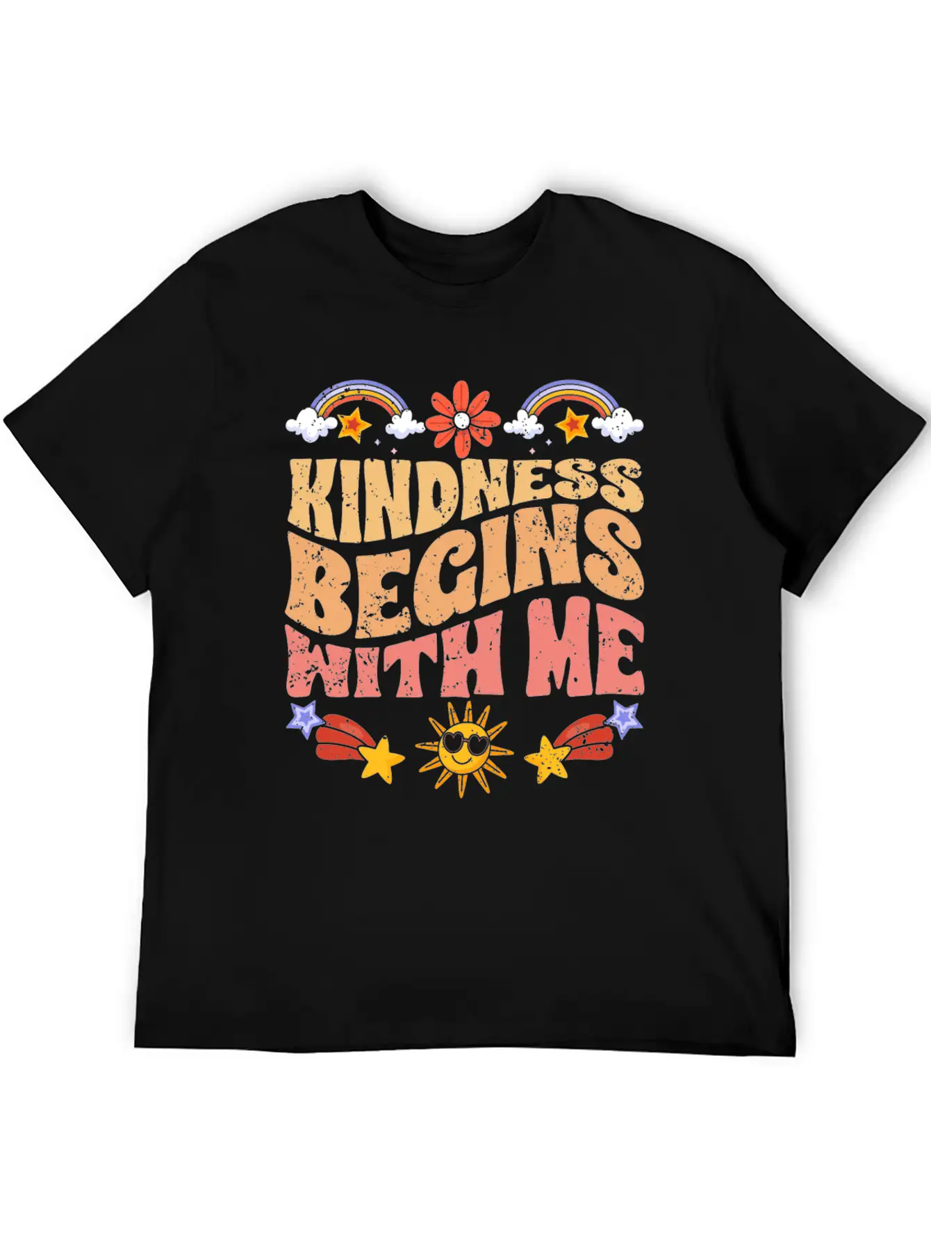 Kindness Begins With Me Motivational Autism Breathable Soft Cotton T-Shirt – Timeless Casual Look