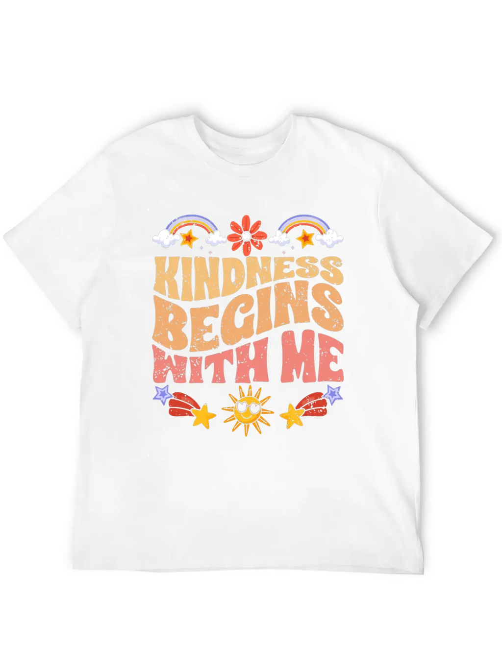 Kindness Begins With Me Motivational Autism Breathable Soft Cotton T-Shirt – Timeless Casual Look