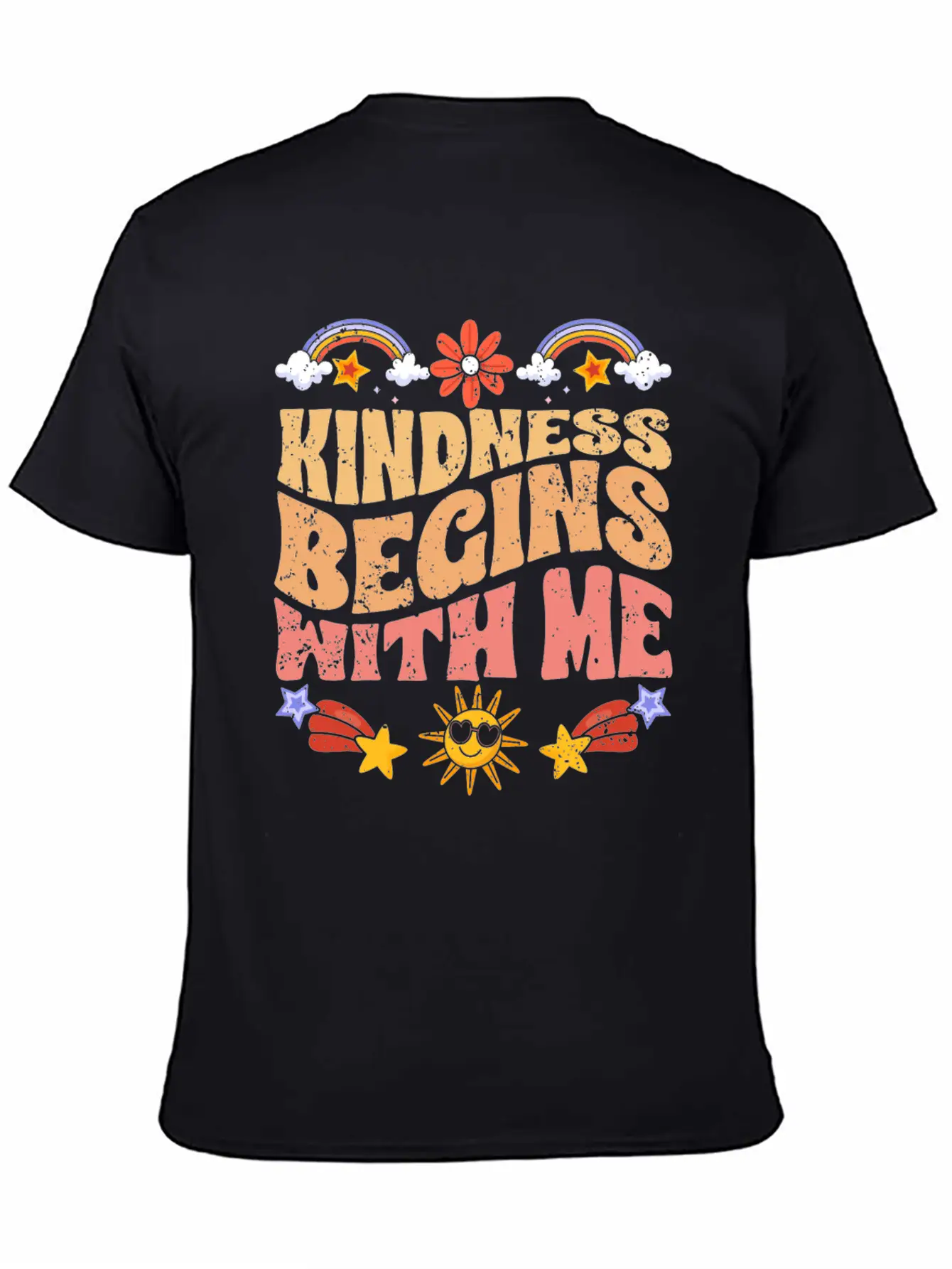 Kindness Begins With Me Motivational Autism Breathable Soft Cotton T-Shirt – Timeless Casual Look