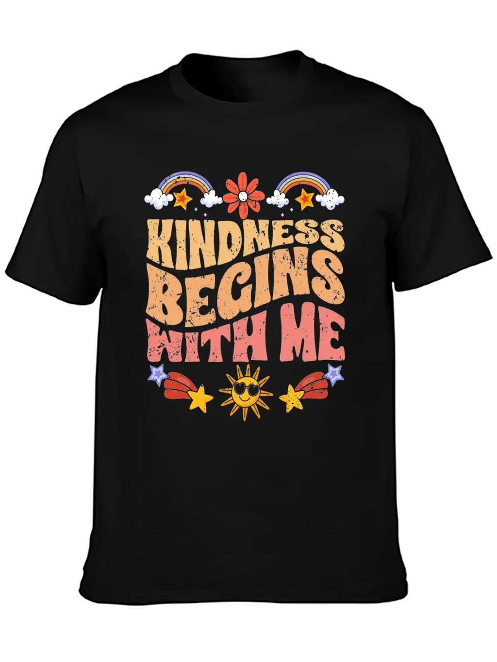 Kindness Begins With Me Motivational Autism Breathable Soft Cotton T-Shirt – Timeless Casual Look