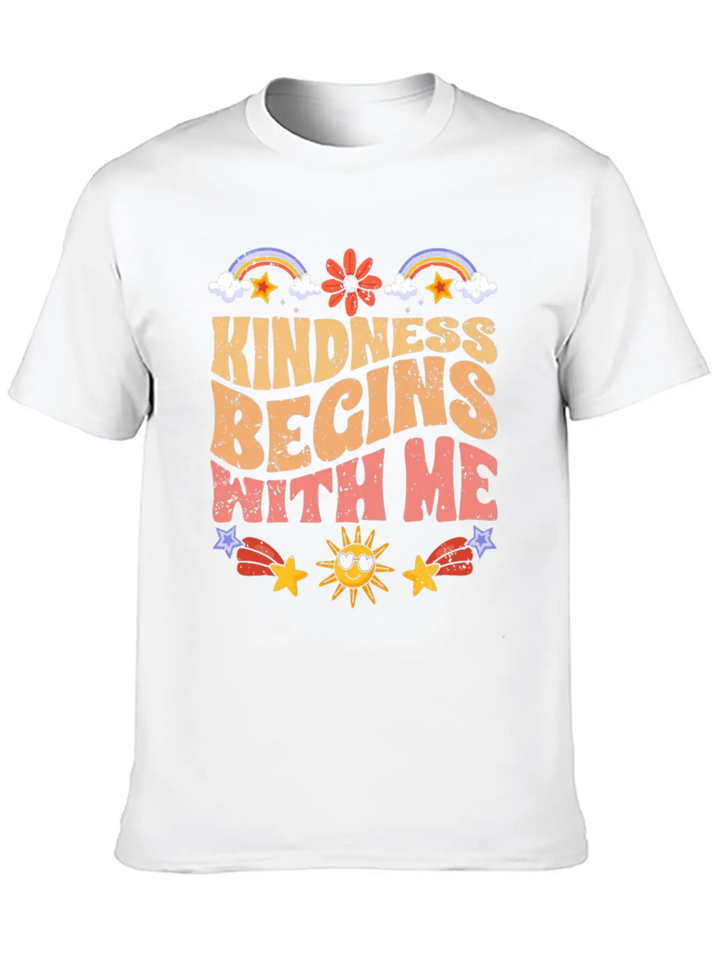 Kindness Begins With Me Motivational Autism Breathable Soft Cotton T-Shirt – Timeless Casual Look