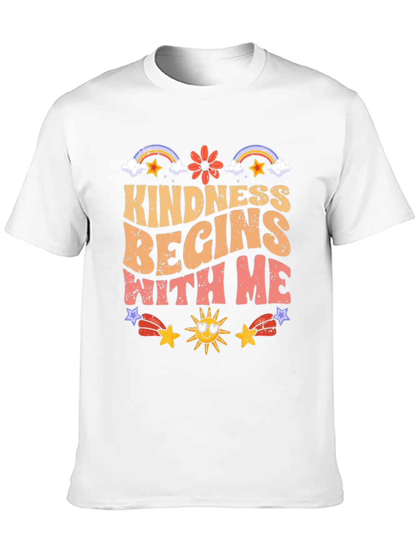 Kindness Begins With Me Motivational Autism Breathable Soft Cotton T-Shirt – Timeless Casual Look