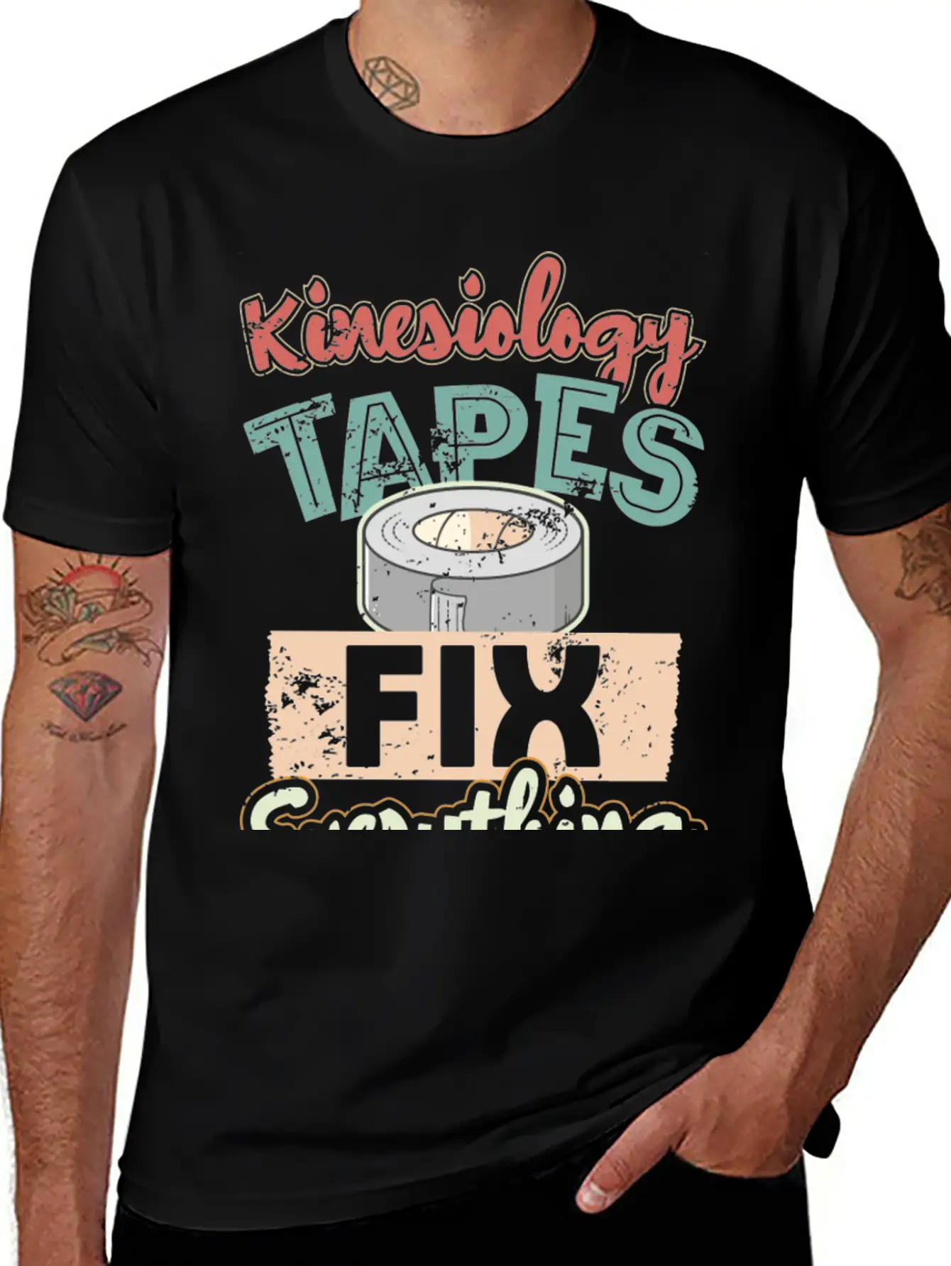 Kinesiology Tape Humor Therapist Therapy Timeless Short Sleeve Tee – Comfy And Minimalist Design