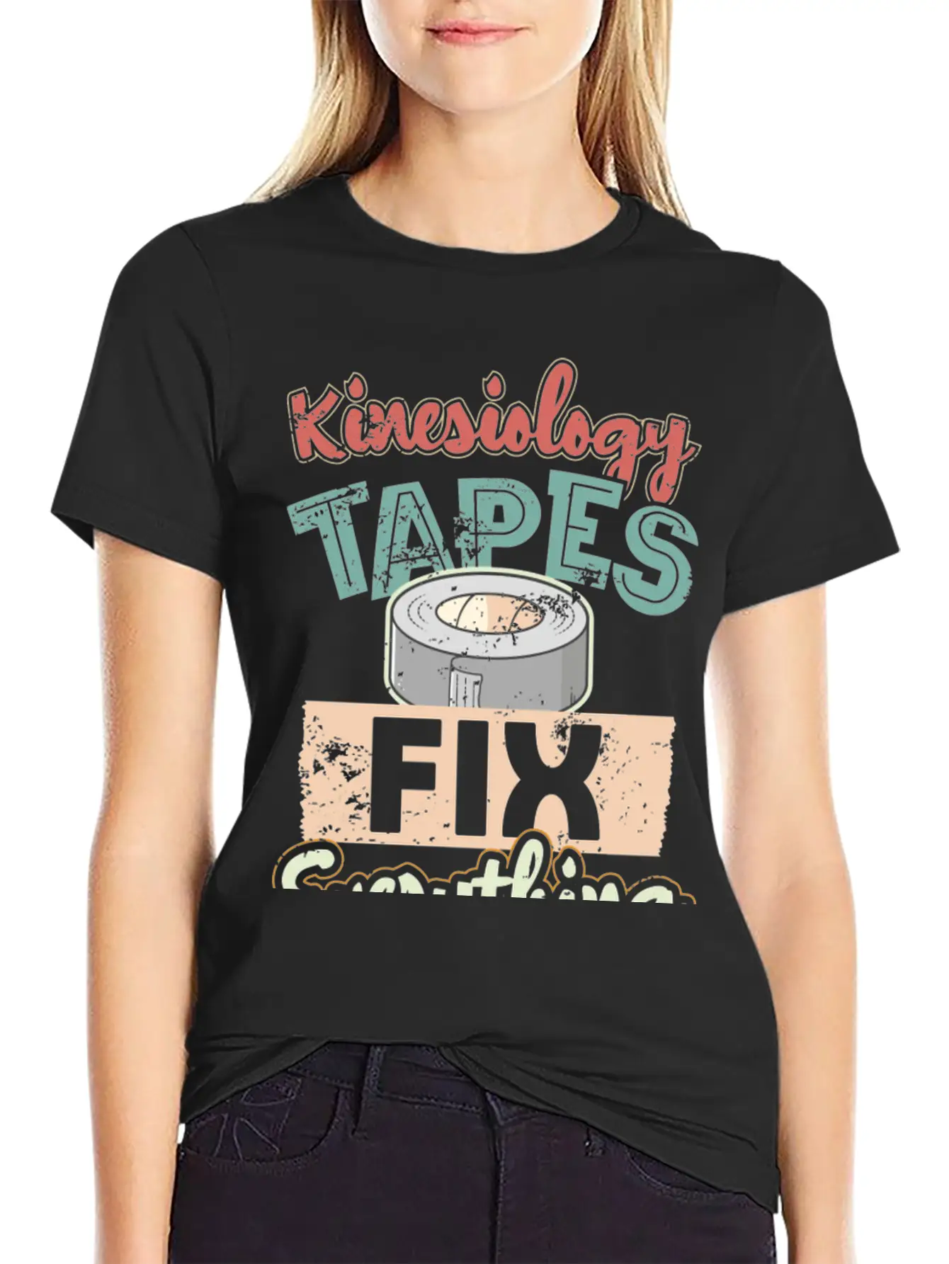 Kinesiology Tape Humor Therapist Therapy Timeless Short Sleeve Tee – Comfy And Minimalist Design