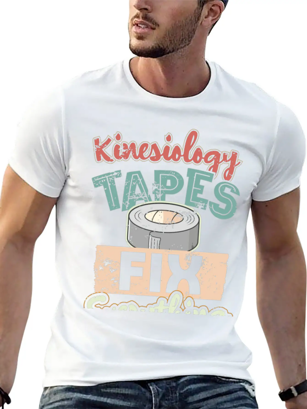 Kinesiology Tape Humor Therapist Therapy Timeless Short Sleeve Tee – Comfy And Minimalist Design