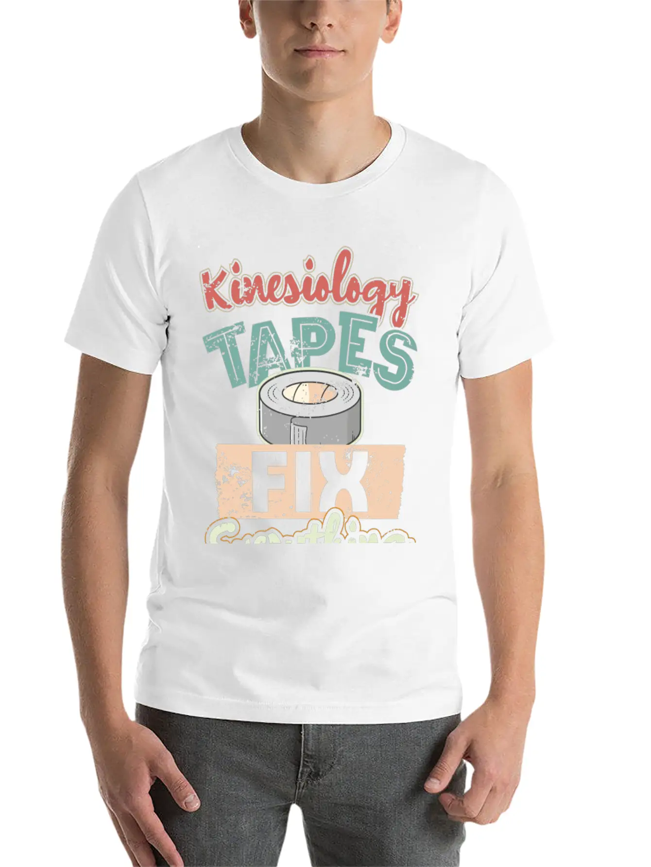Kinesiology Tape Humor Therapist Therapy Timeless Short Sleeve Tee – Comfy And Minimalist Design