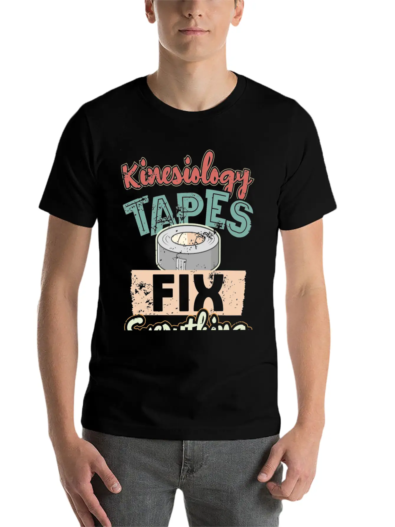 Kinesiology Tape Humor Therapist Therapy Timeless Short Sleeve Tee – Comfy And Minimalist Design