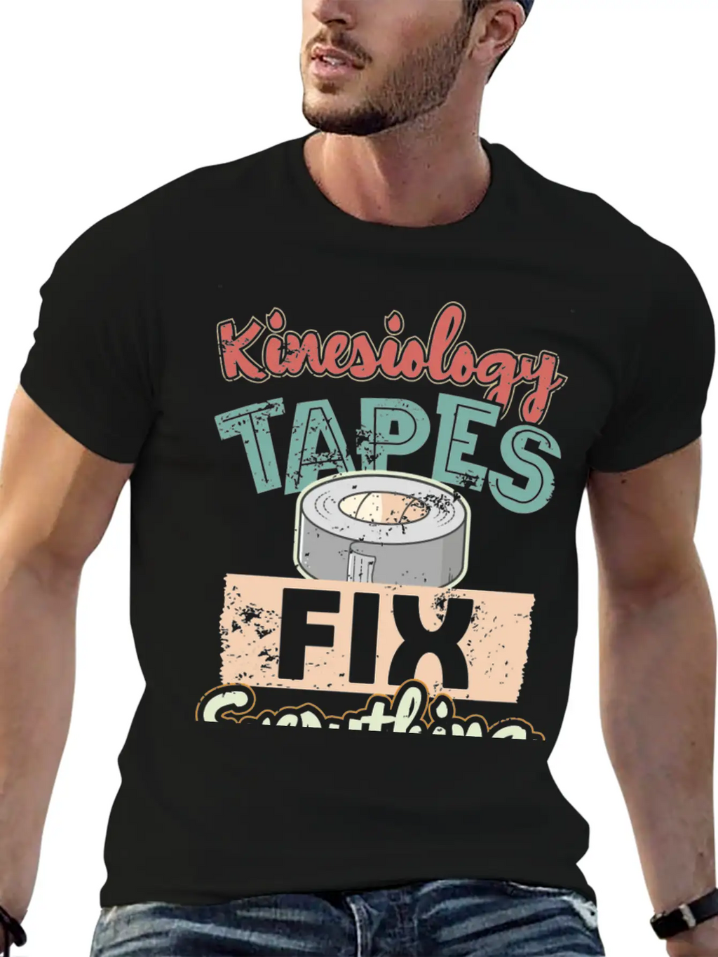Kinesiology Tape Humor Therapist Therapy Timeless Short Sleeve Tee – Comfy And Minimalist Design