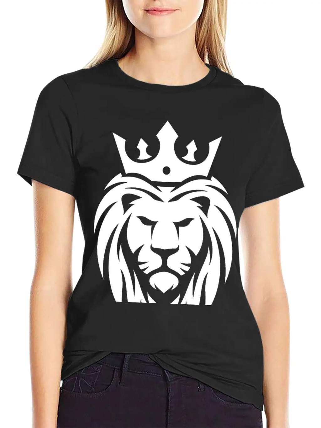 King Lion Royal, Regal, Kingly, Crown, Royalty Stylish Everyday T-Shirt – Unisex Basic Cotton Tee