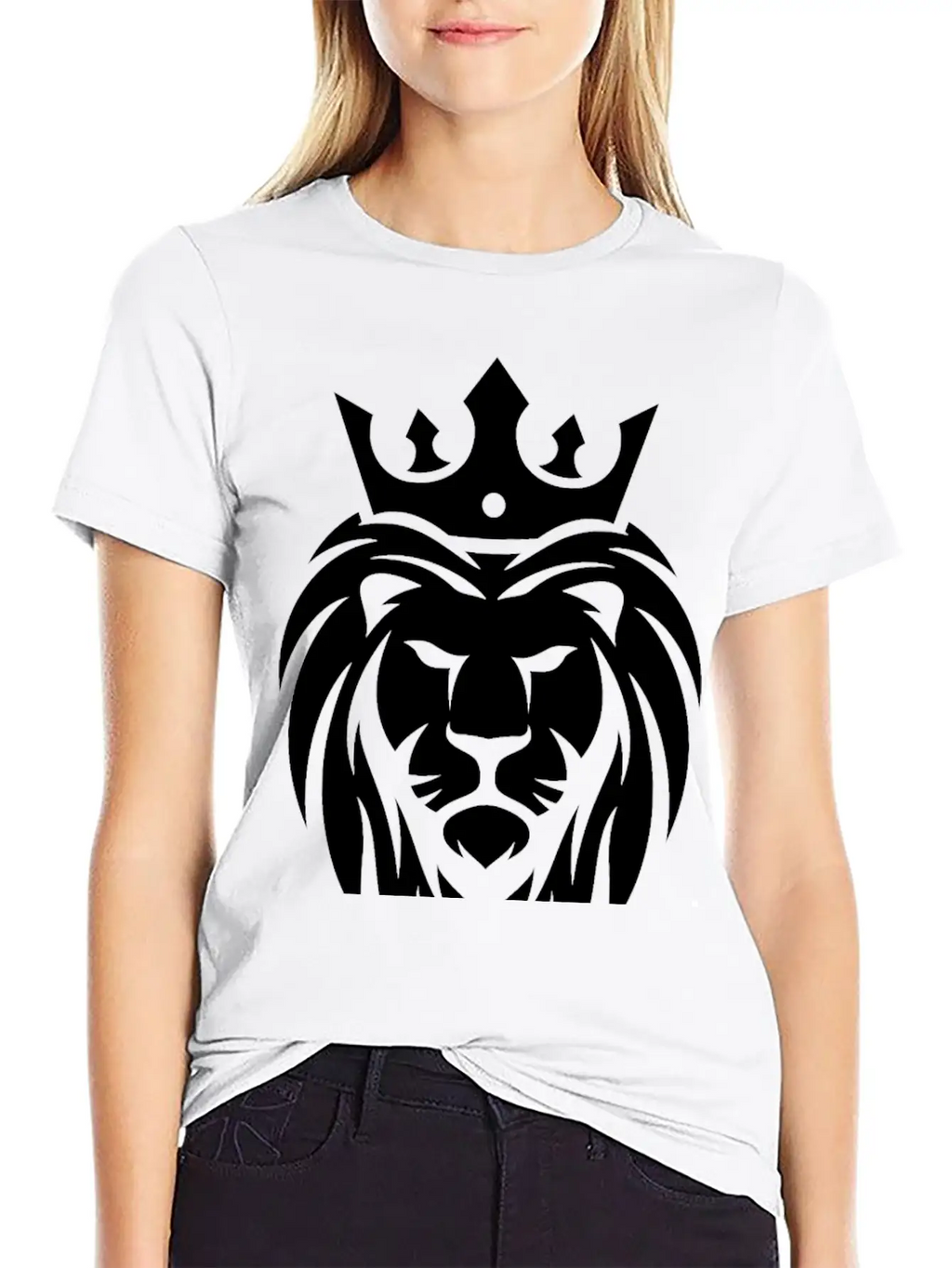 King Lion Royal, Regal, Kingly, Crown, Royalty Stylish Everyday T-Shirt – Unisex Basic Cotton Tee
