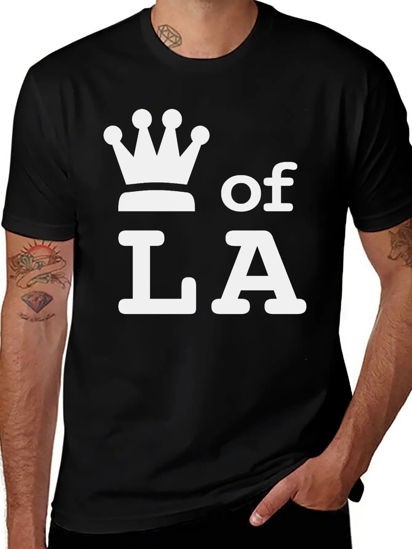 King Of LA • Queen Of LA "I Run This Town" Royalty Essential Cotton Tee For Daily Outfits – Unisex Style