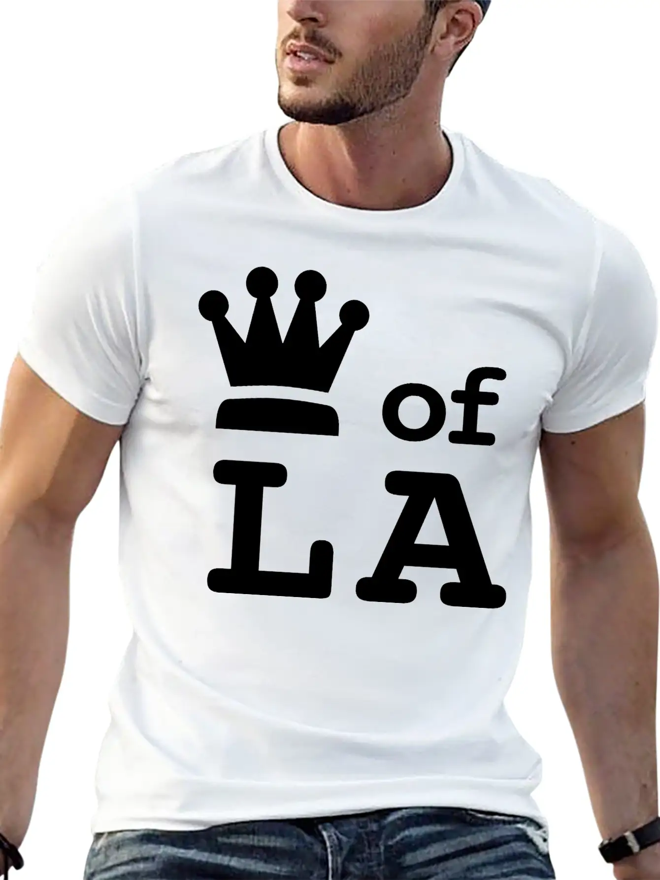 King Of LA • Queen Of LA "I Run This Town" Royalty Essential Cotton Tee For Daily Outfits – Unisex Style