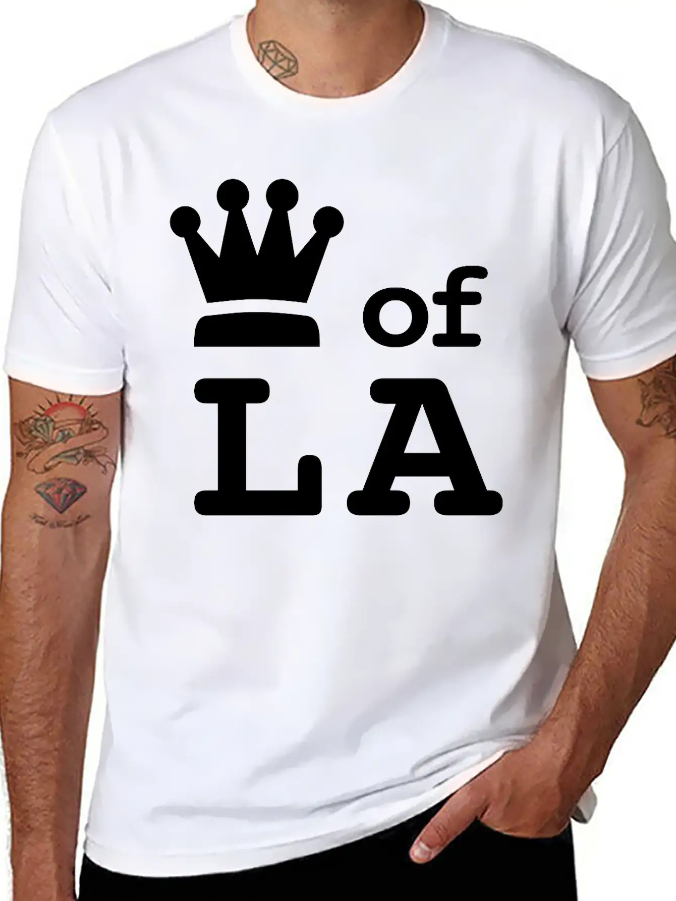 King Of LA • Queen Of LA "I Run This Town" Royalty Essential Cotton Tee For Daily Outfits – Unisex Style