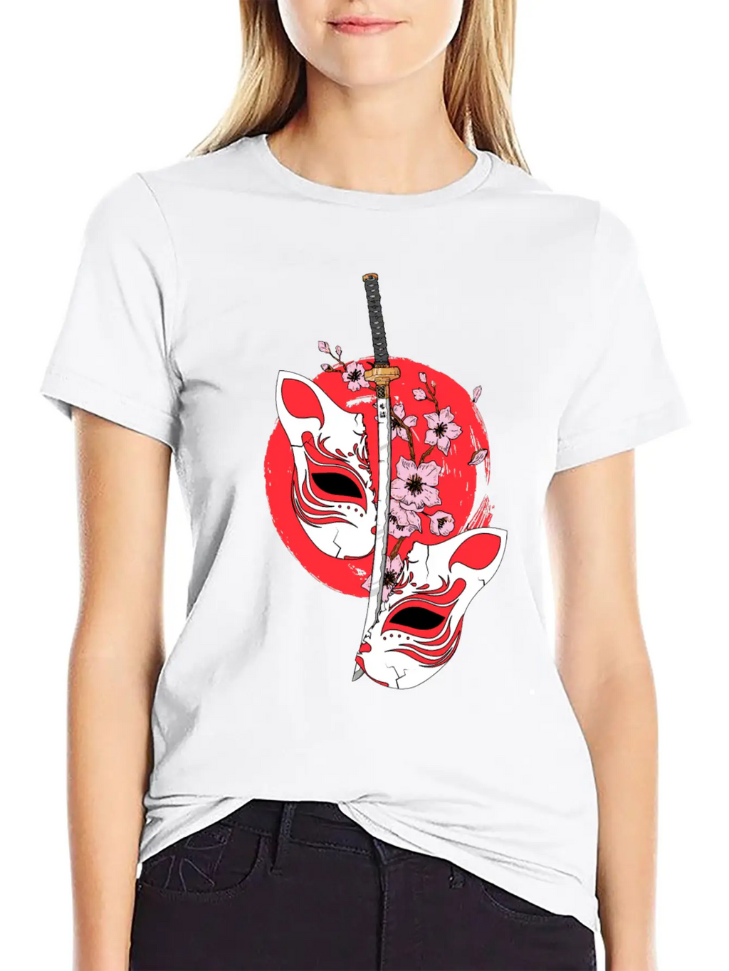 Kitsune Mask Japanese Sword Katana Japanese Classic Cotton Tee – Unisex Comfort For Any Season