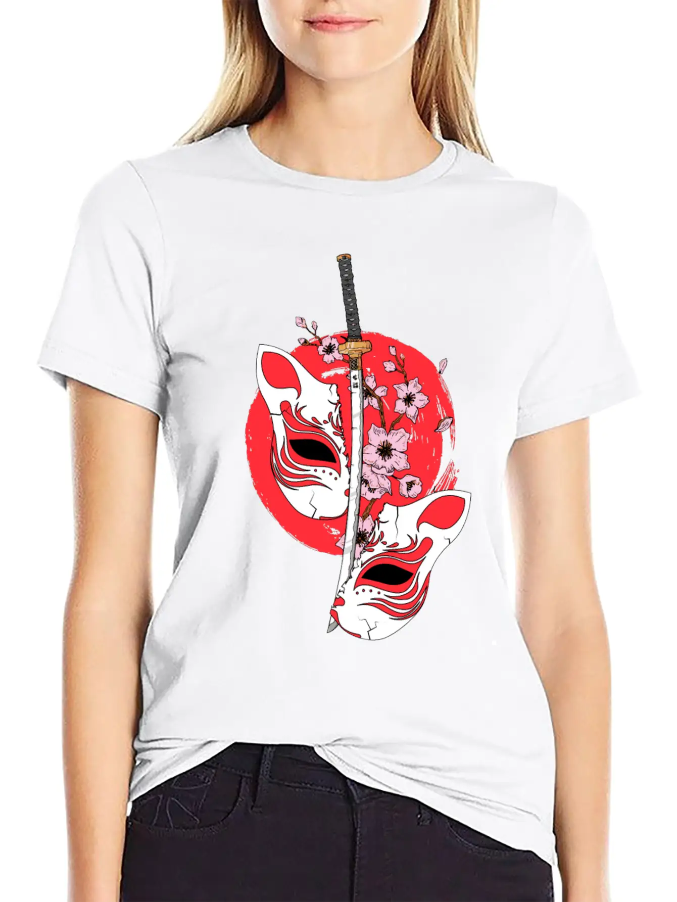 Kitsune Mask Japanese Sword Katana Japanese Classic Cotton Tee – Unisex Comfort For Any Season