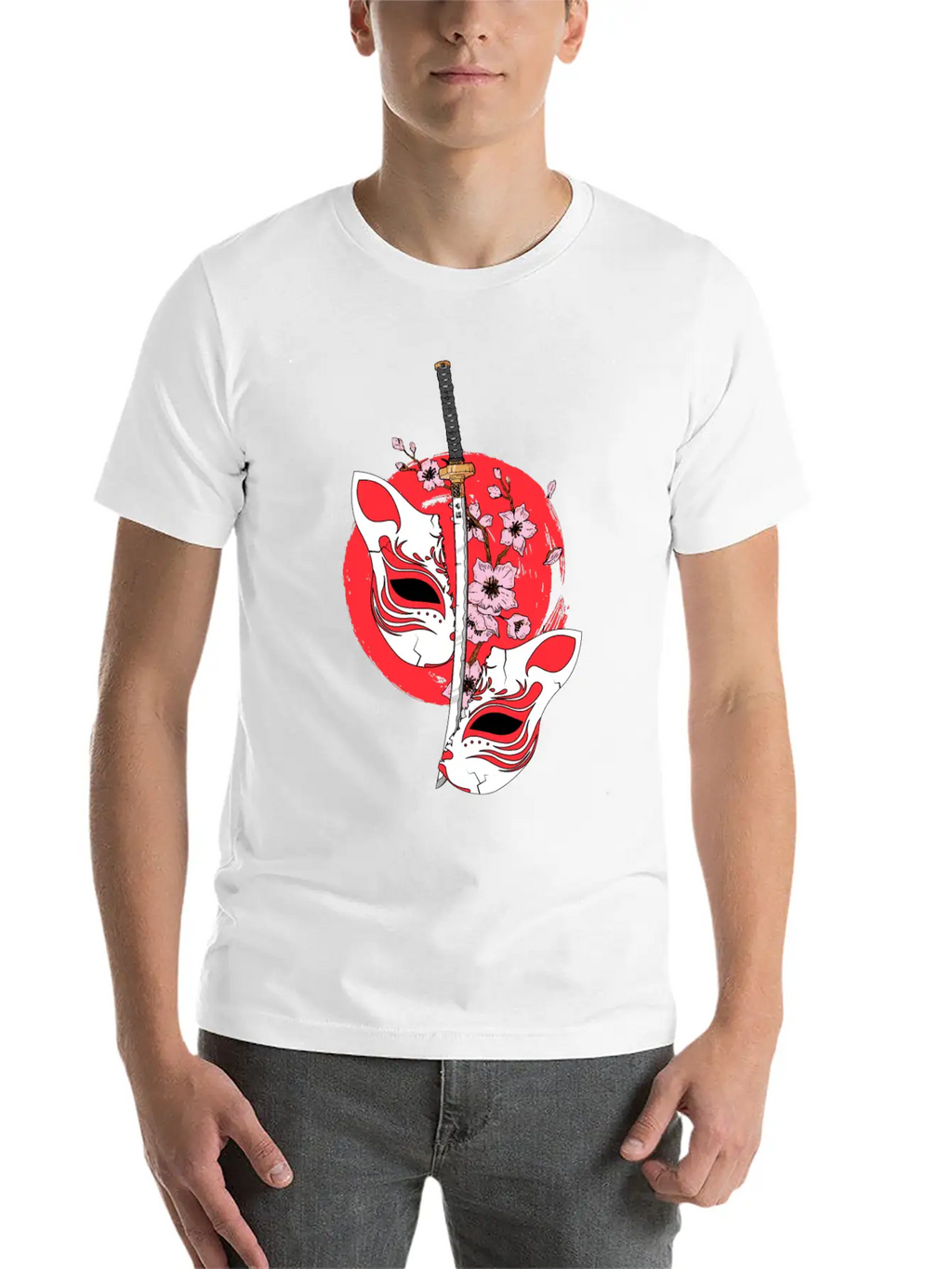 Kitsune Mask Japanese Sword Katana Japanese Classic Cotton Tee – Unisex Comfort For Any Season