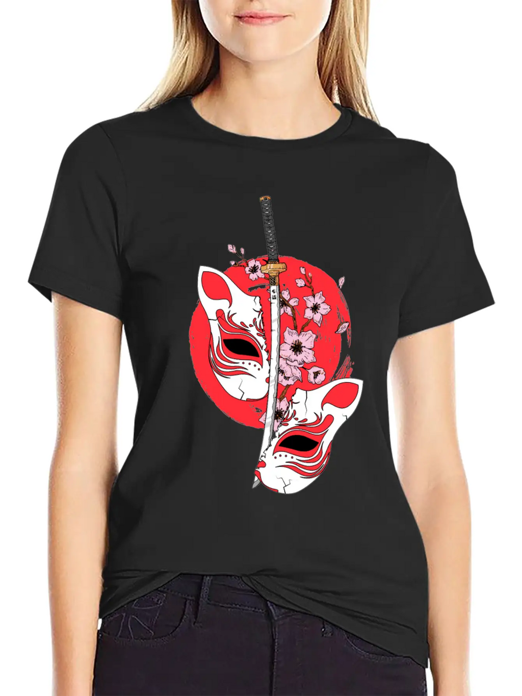 Kitsune Mask Japanese Sword Katana Japanese Classic Cotton Tee – Unisex Comfort For Any Season