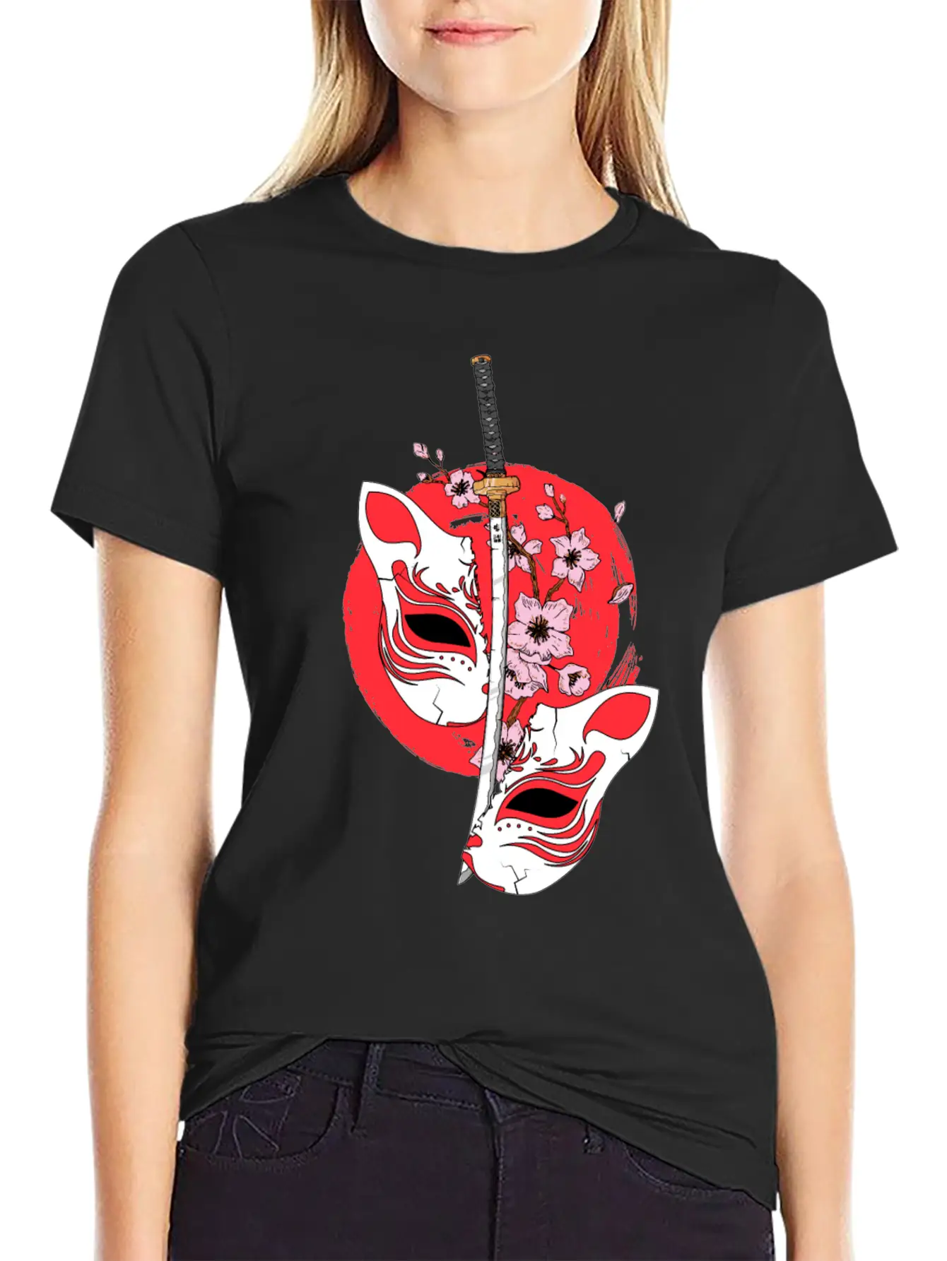 Kitsune Mask Japanese Sword Katana Japanese Classic Cotton Tee – Unisex Comfort For Any Season