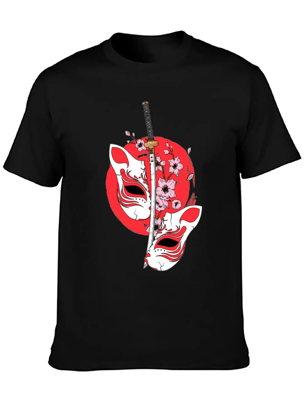 Kitsune Mask Japanese Sword Katana Japanese Classic Cotton Tee – Unisex Comfort For Any Season