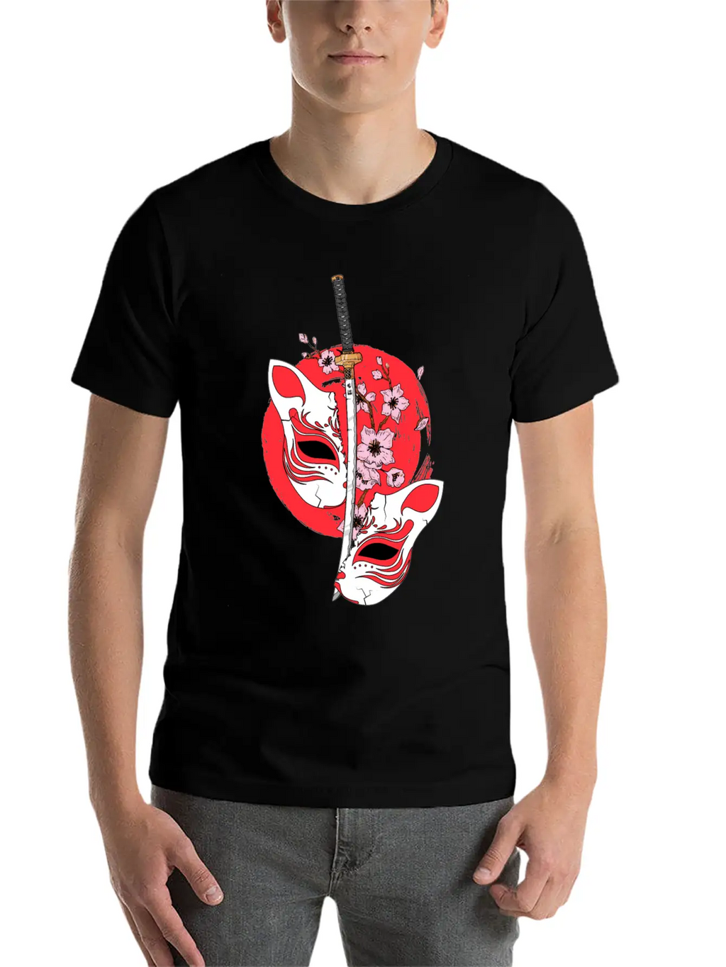 Kitsune Mask Japanese Sword Katana Japanese Classic Cotton Tee – Unisex Comfort For Any Season