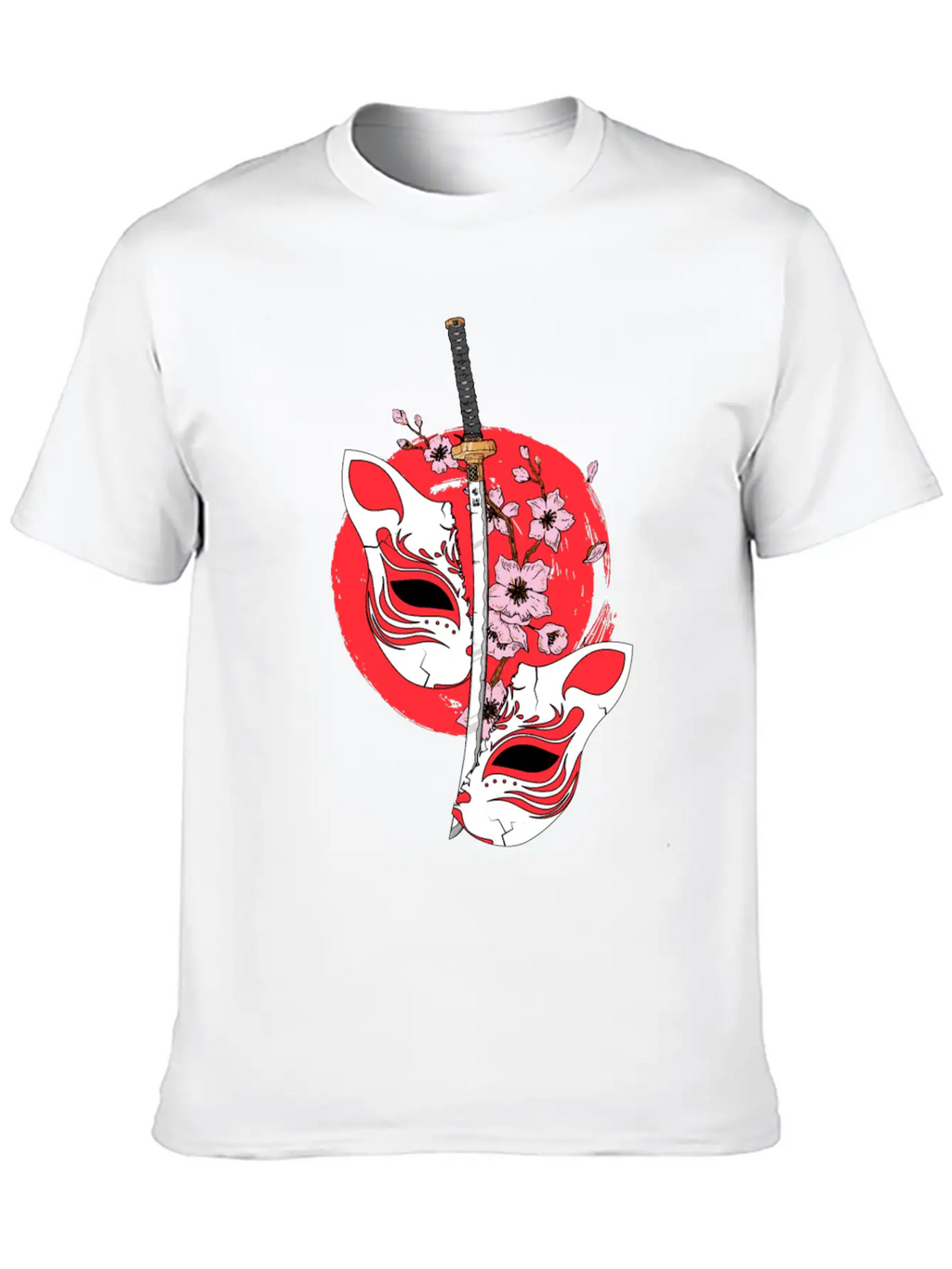 Kitsune Mask Japanese Sword Katana Japanese Classic Cotton Tee – Unisex Comfort For Any Season