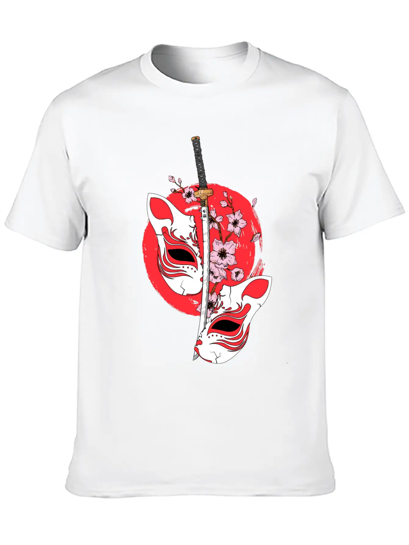 Kitsune Mask Japanese Sword Katana Japanese Classic Cotton Tee – Unisex Comfort For Any Season