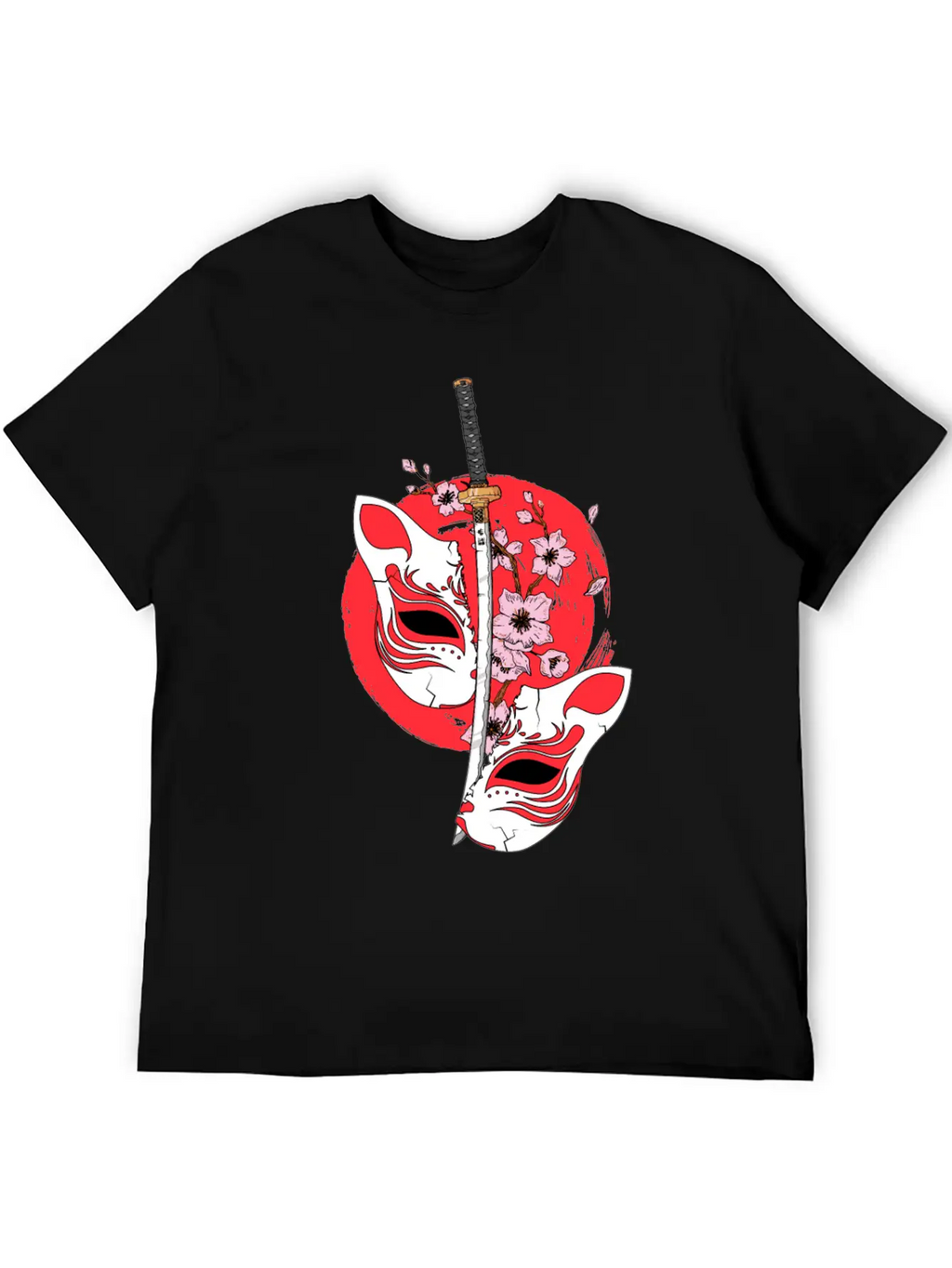 Kitsune Mask Japanese Sword Katana Japanese Classic Cotton Tee – Unisex Comfort For Any Season
