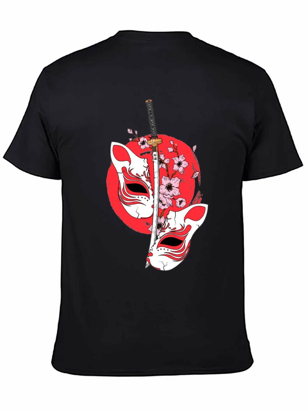 Kitsune Mask Japanese Sword Katana Japanese Classic Cotton Tee – Unisex Comfort For Any Season