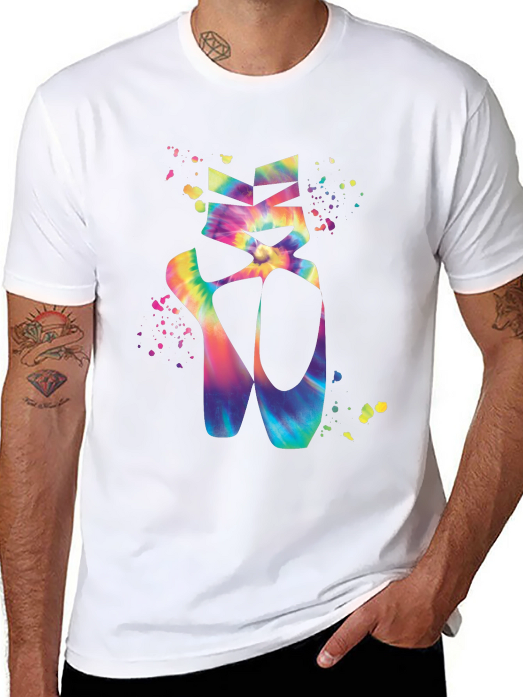 Tie-Dye Ballet Shoes Graphic T-Shirt