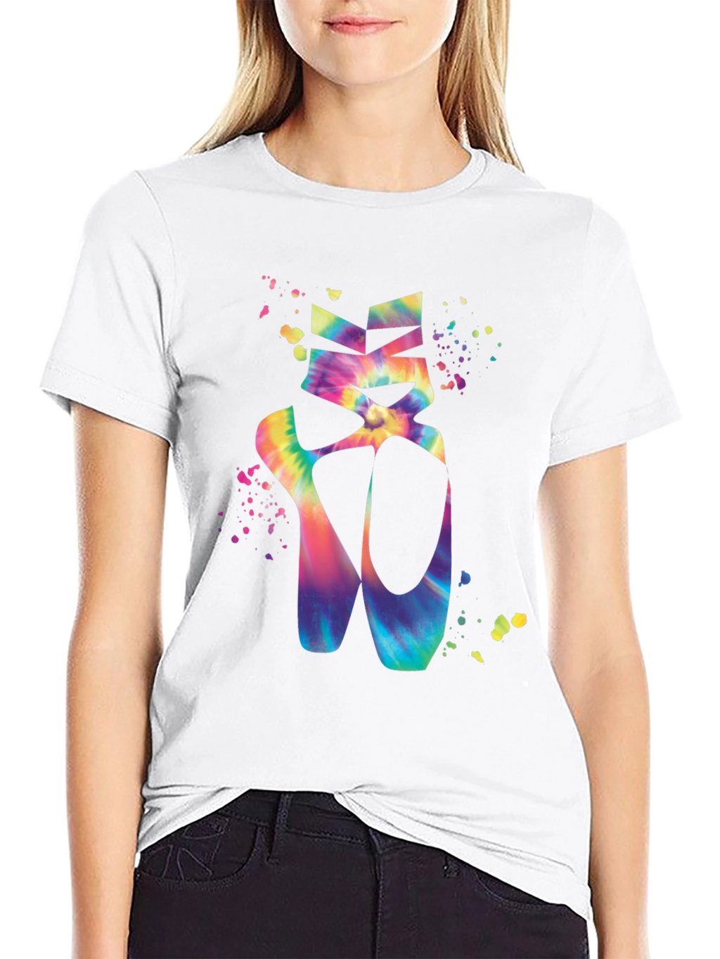 Tie-Dye Ballet Shoes Graphic T-Shirt