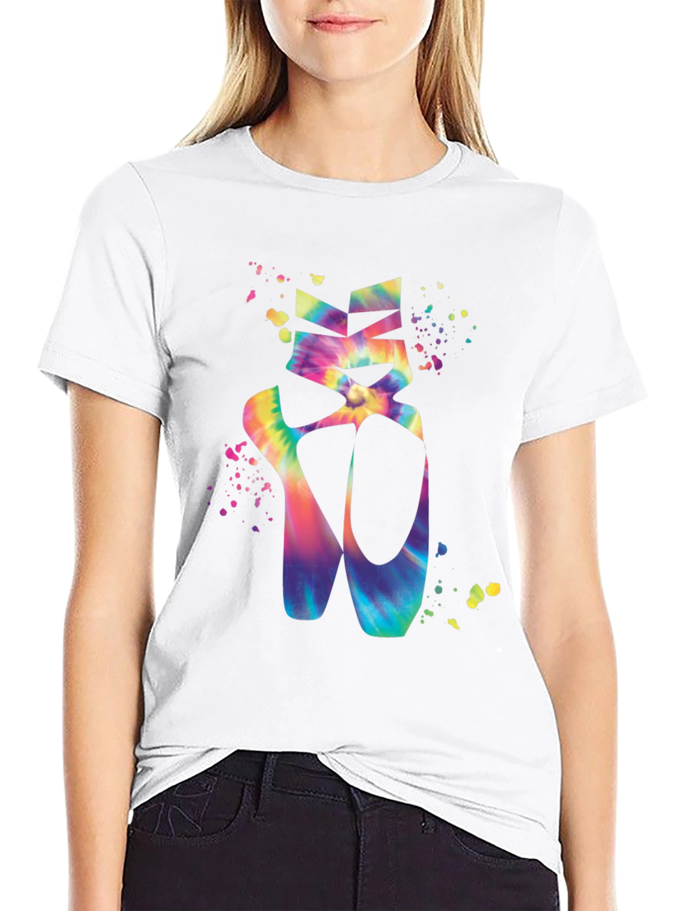Tie-Dye Ballet Shoes Graphic T-Shirt