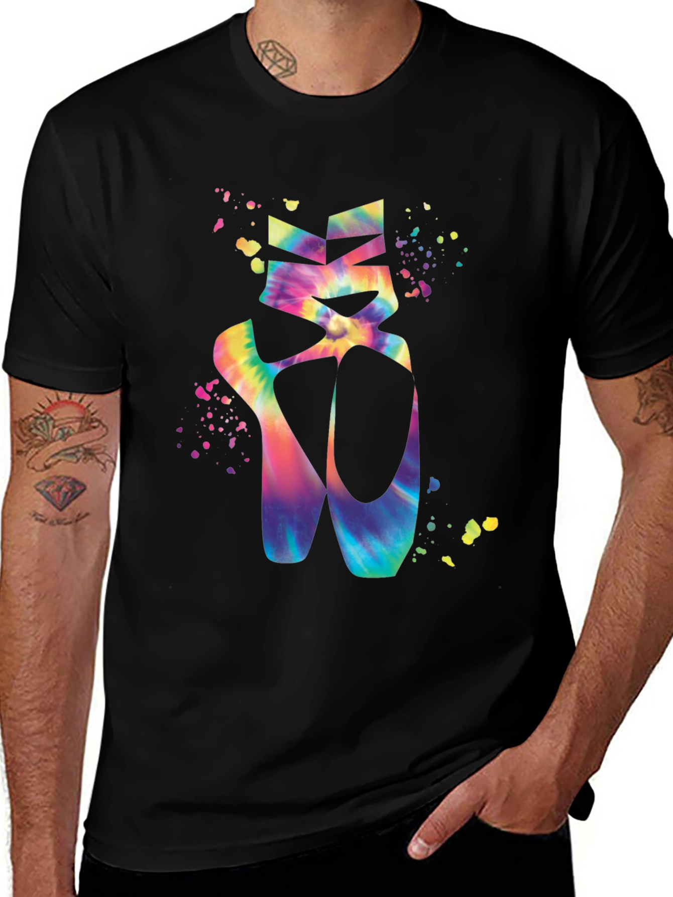Tie-Dye Ballet Shoes Graphic T-Shirt