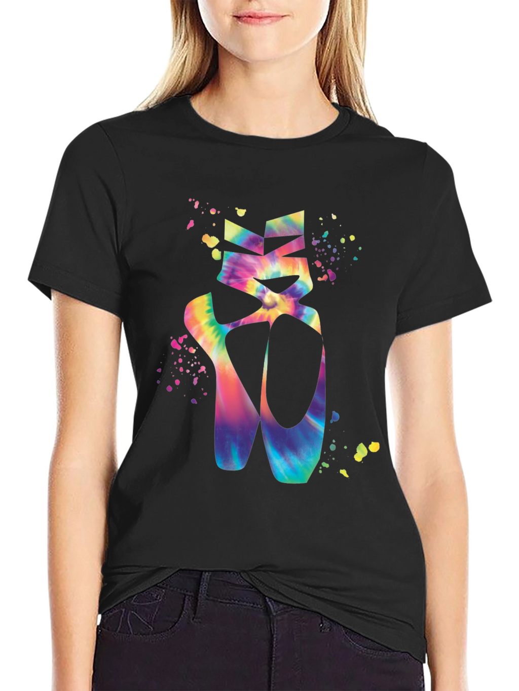Tie-Dye Ballet Shoes Graphic T-Shirt