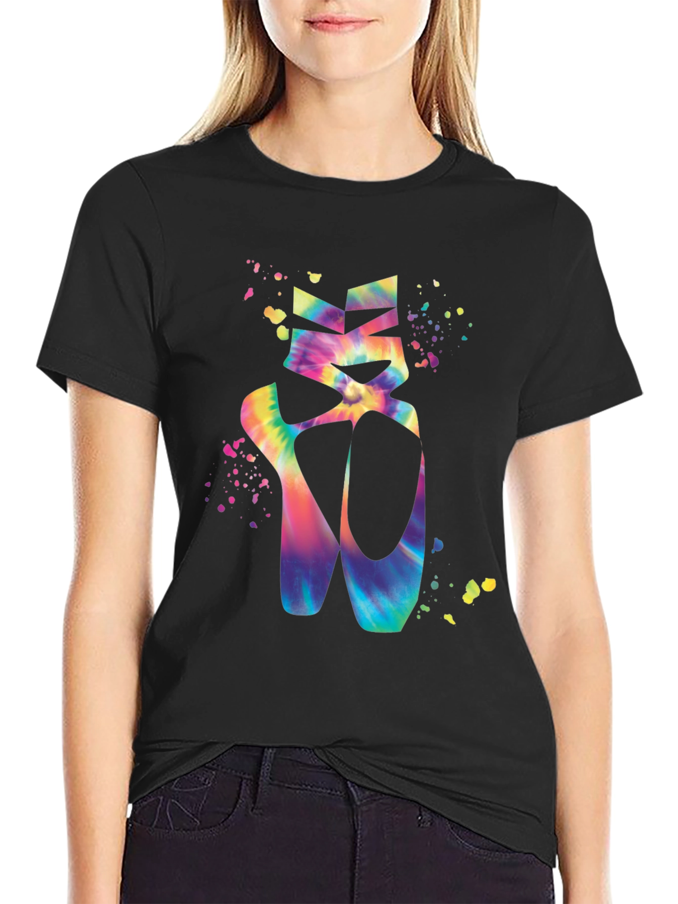 Tie-Dye Ballet Shoes Graphic T-Shirt