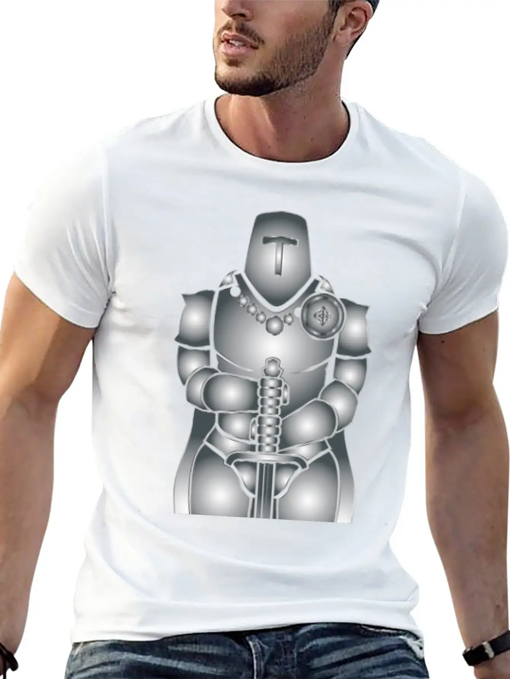 Knight Ritter Sword Schwert Armor176 Stylish Everyday T-Shirt – Unisex Basic Cotton Tee