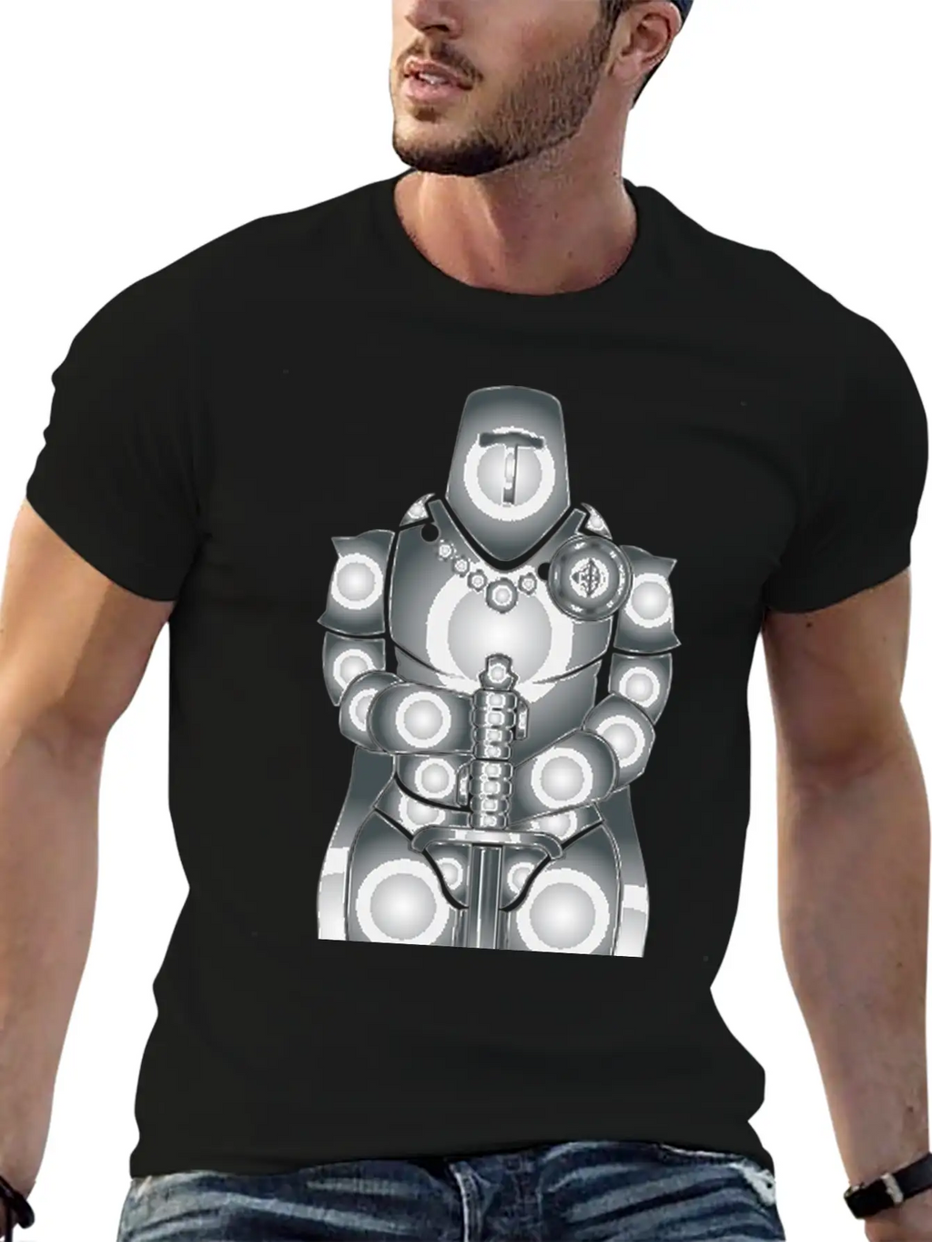 Knight Ritter Sword Schwert Armor176 Stylish Everyday T-Shirt – Unisex Basic Cotton Tee