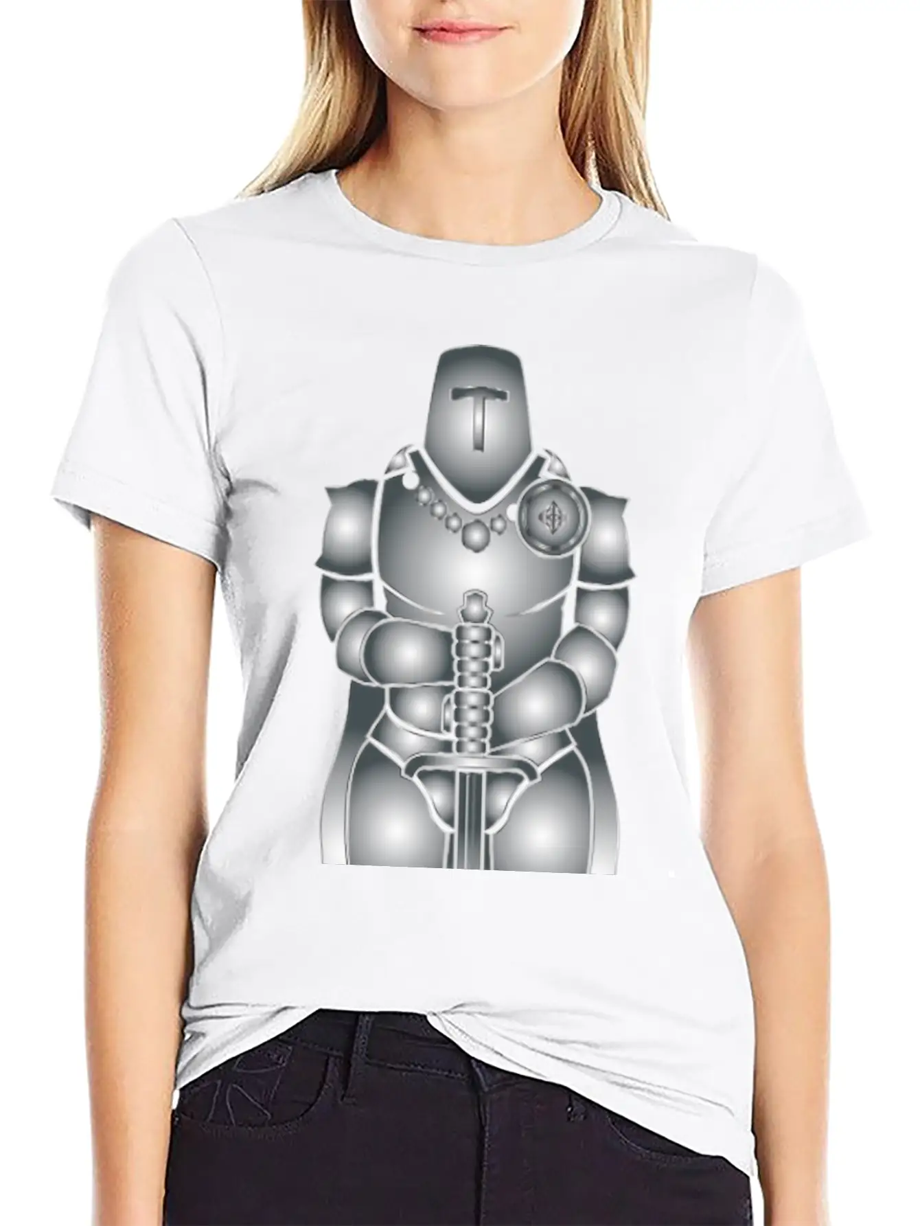 Knight Ritter Sword Schwert Armor176 Stylish Everyday T-Shirt – Unisex Basic Cotton Tee