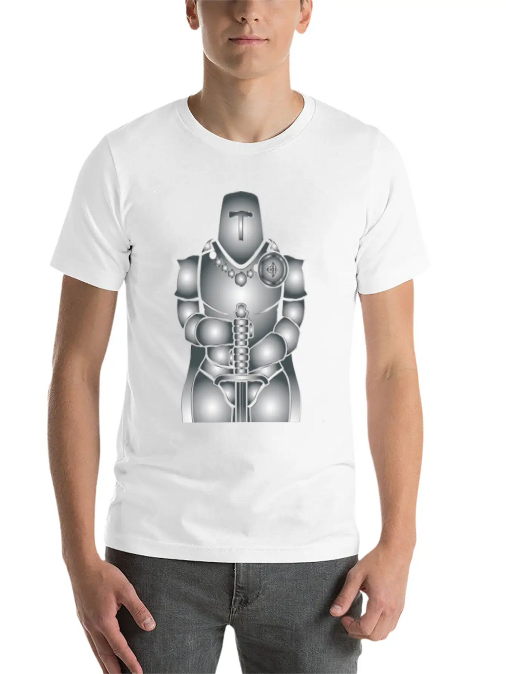 Knight Ritter Sword Schwert Armor176 Stylish Everyday T-Shirt – Unisex Basic Cotton Tee