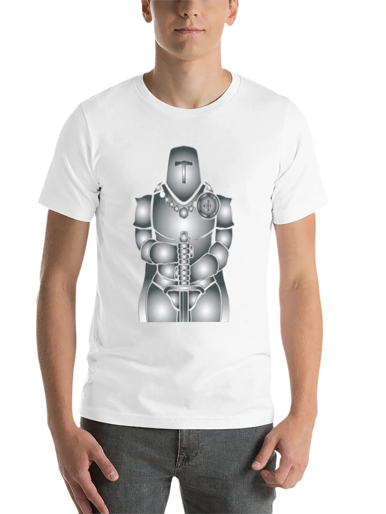 Knight Ritter Sword Schwert Armor176 Stylish Everyday T-Shirt – Unisex Basic Cotton Tee