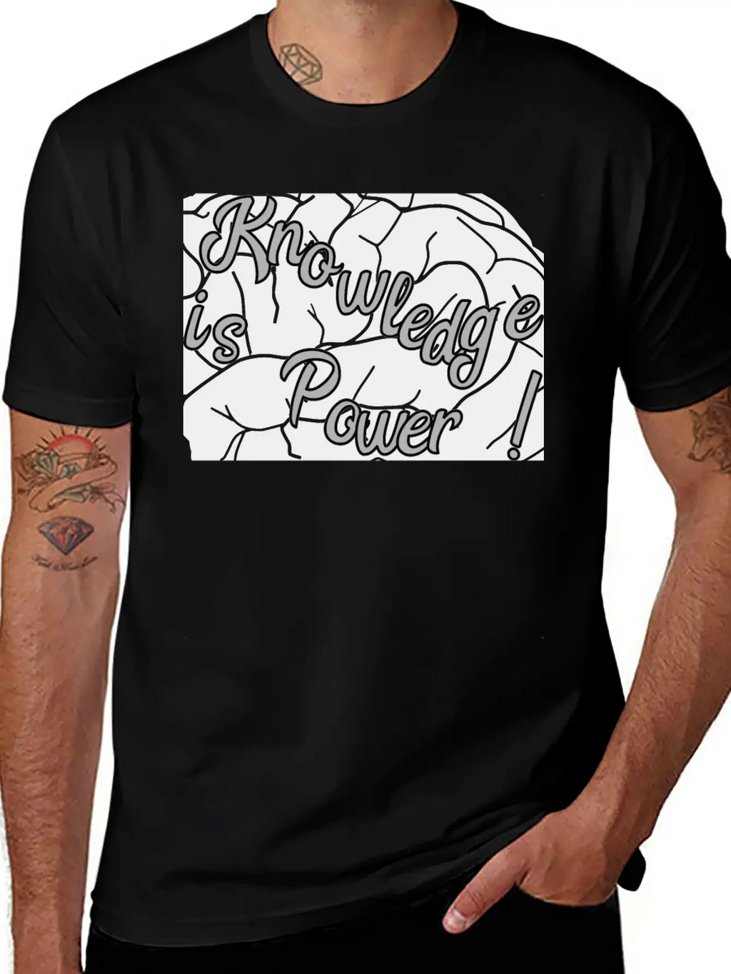 Knowledge Is Power!! Basic Graphic T-Shirt – Daily Comfort In Soft Cotton