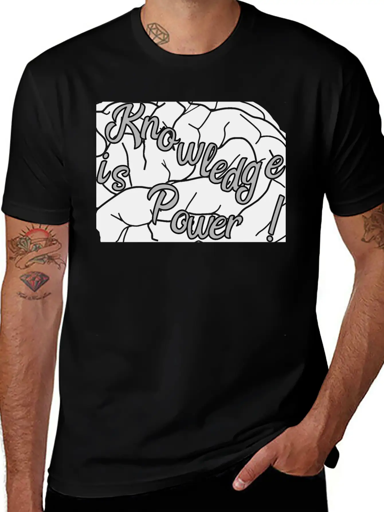 Knowledge Is Power!! Basic Graphic T-Shirt – Daily Comfort In Soft Cotton