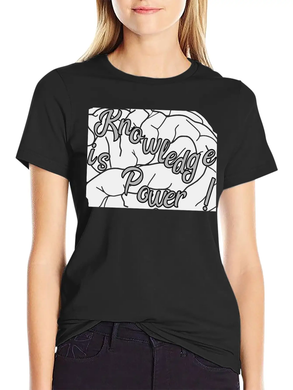 Knowledge Is Power!! Basic Graphic T-Shirt – Daily Comfort In Soft Cotton