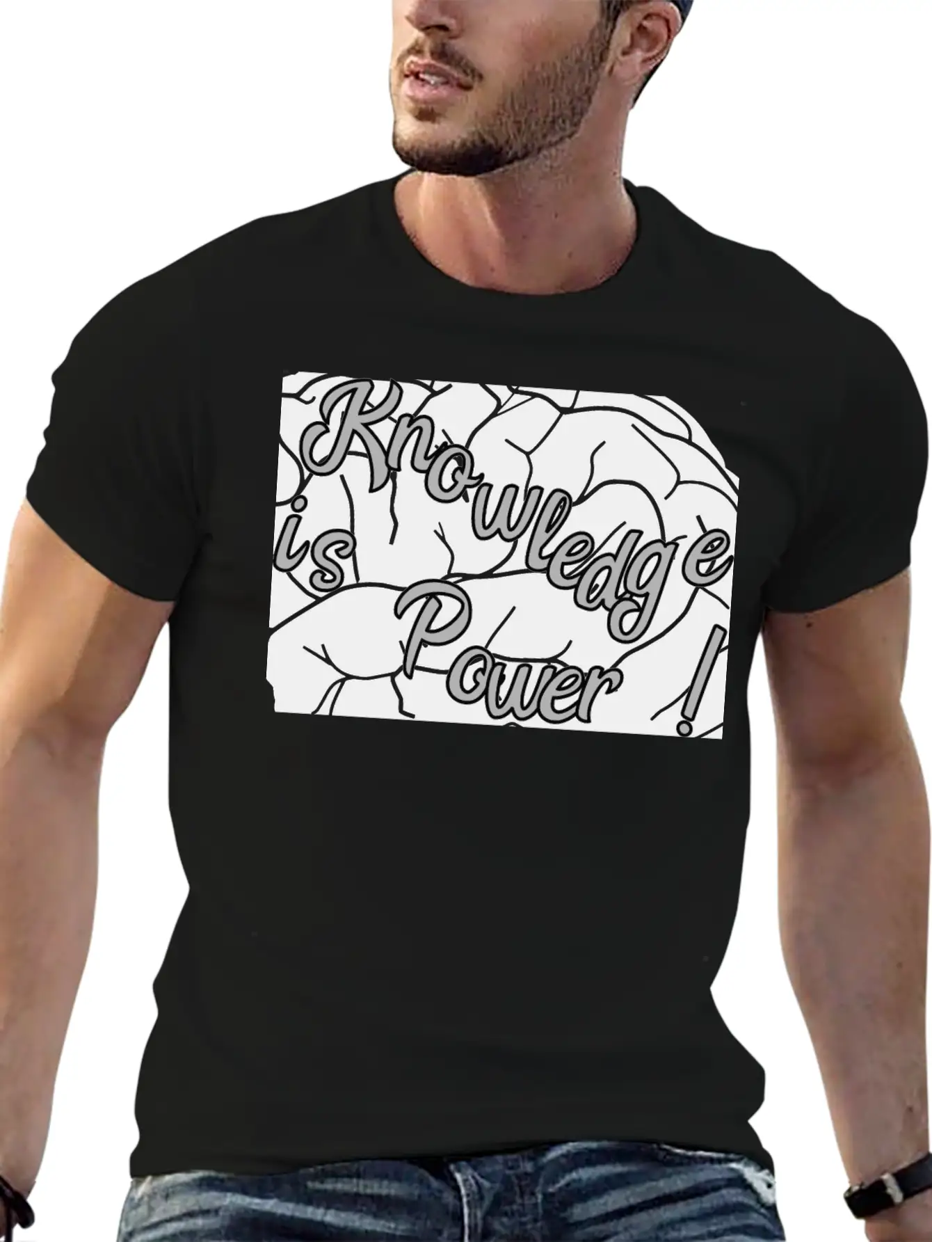 Knowledge Is Power!! Basic Graphic T-Shirt – Daily Comfort In Soft Cotton