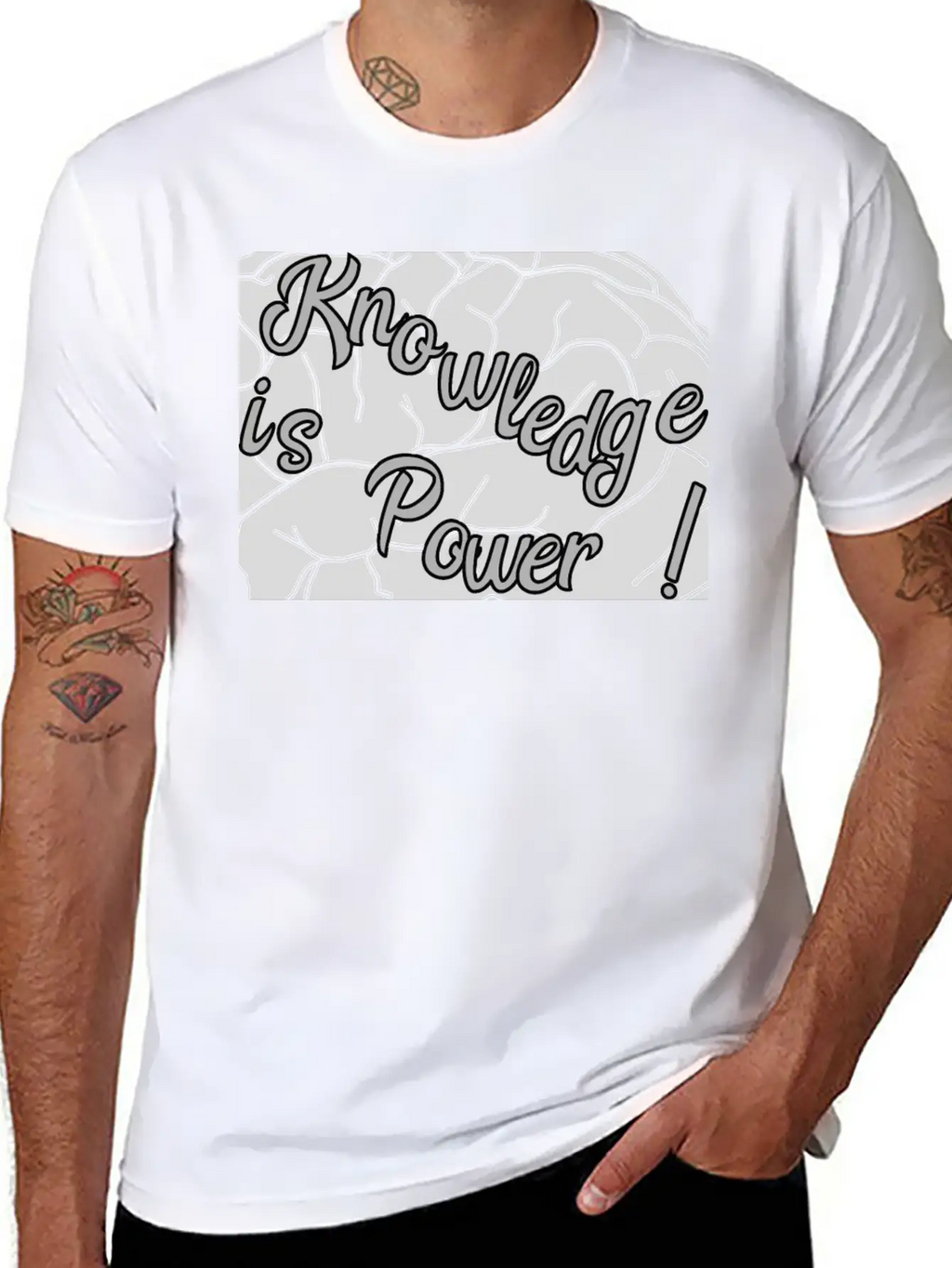 Knowledge Is Power!! Basic Graphic T-Shirt – Daily Comfort In Soft Cotton