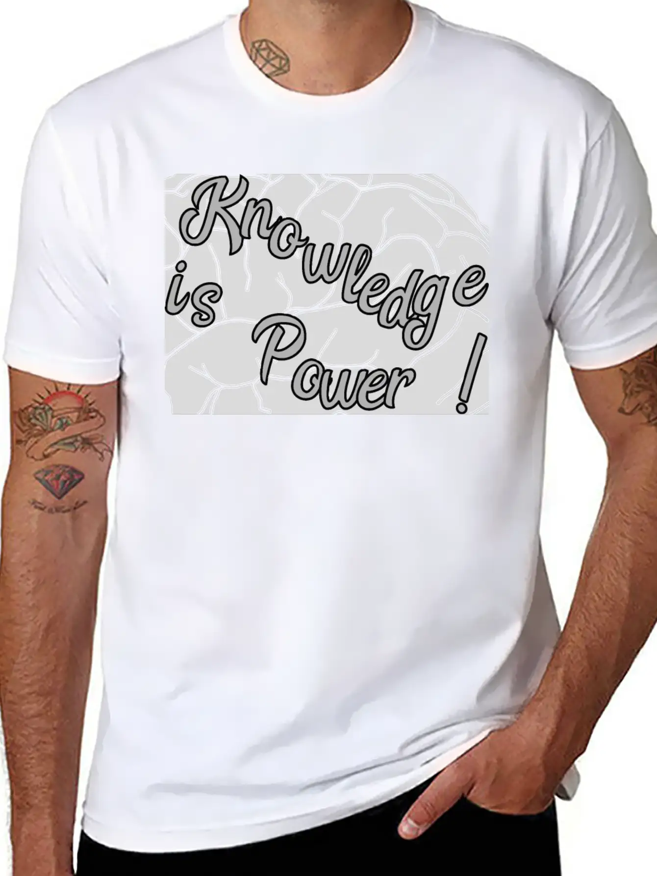 Knowledge Is Power!! Basic Graphic T-Shirt – Daily Comfort In Soft Cotton