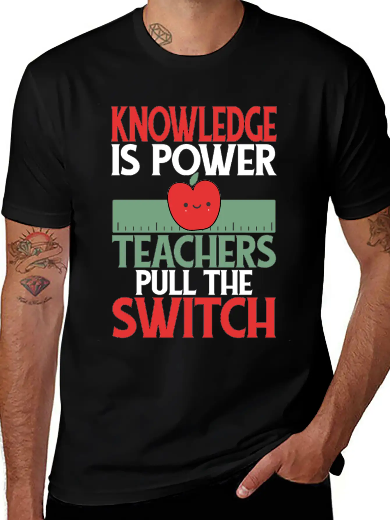 Knowledge Is Power. Teachers Pull The Switch Classic Cotton Tee – Unisex Comfort For Any Season