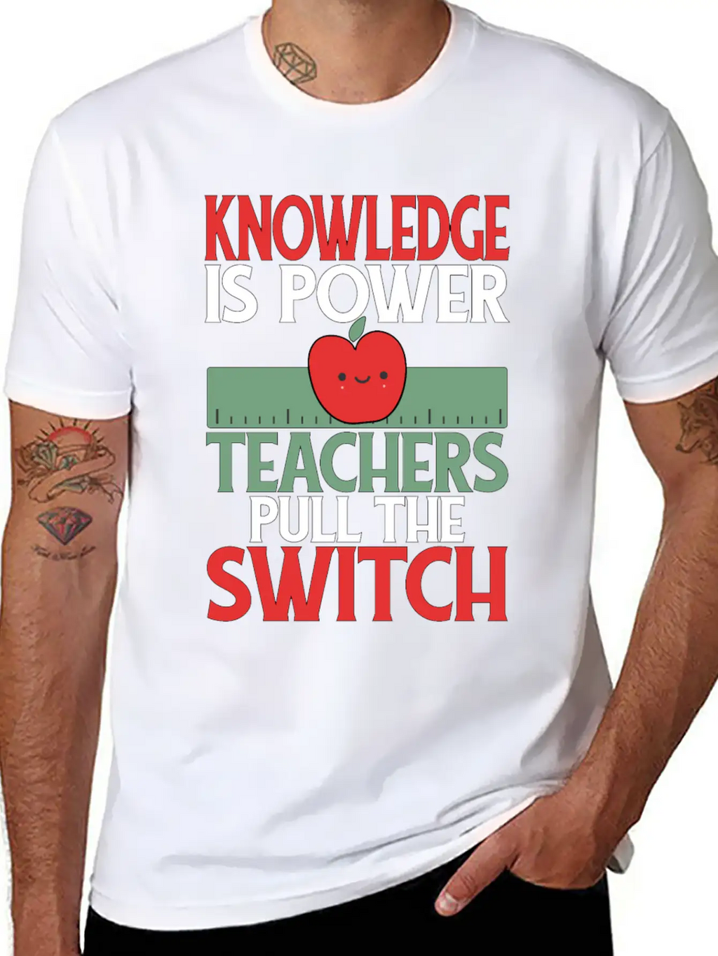 Knowledge Is Power. Teachers Pull The Switch Classic Cotton Tee – Unisex Comfort For Any Season