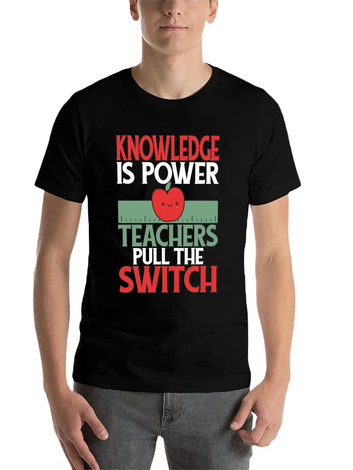 Knowledge Is Power. Teachers Pull The Switch Classic Cotton Tee – Unisex Comfort For Any Season